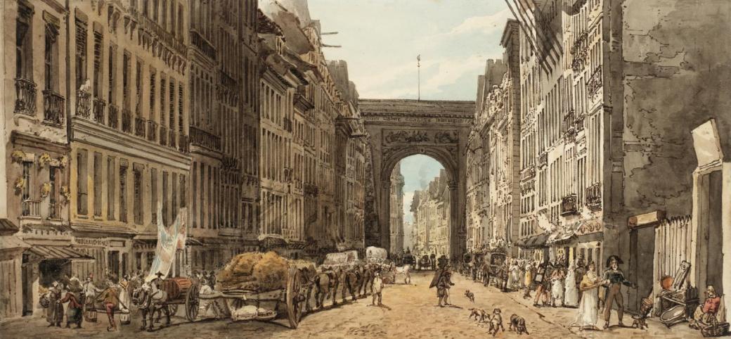 La Rue St Denis 1802 by Thomas Girtin 1775-1802